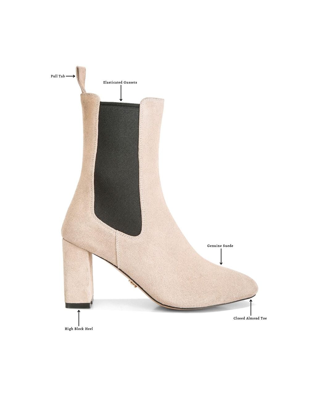 Rag & Co Brown Neutrals Gaven Suede High Ankle Chelsea Boots