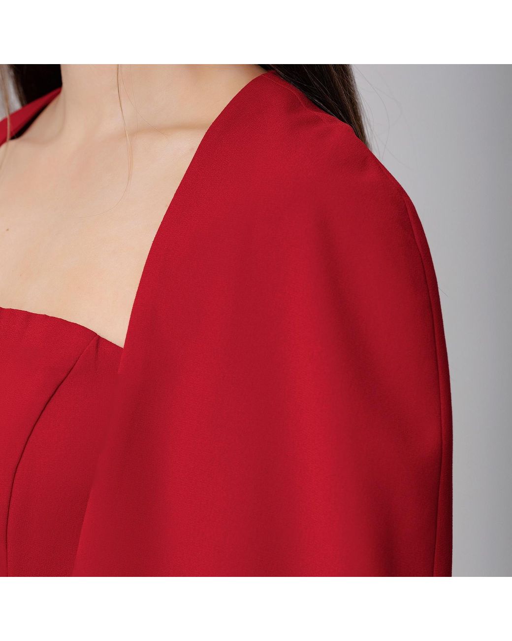 Smart and Joy Red Minimalist Evening Cape