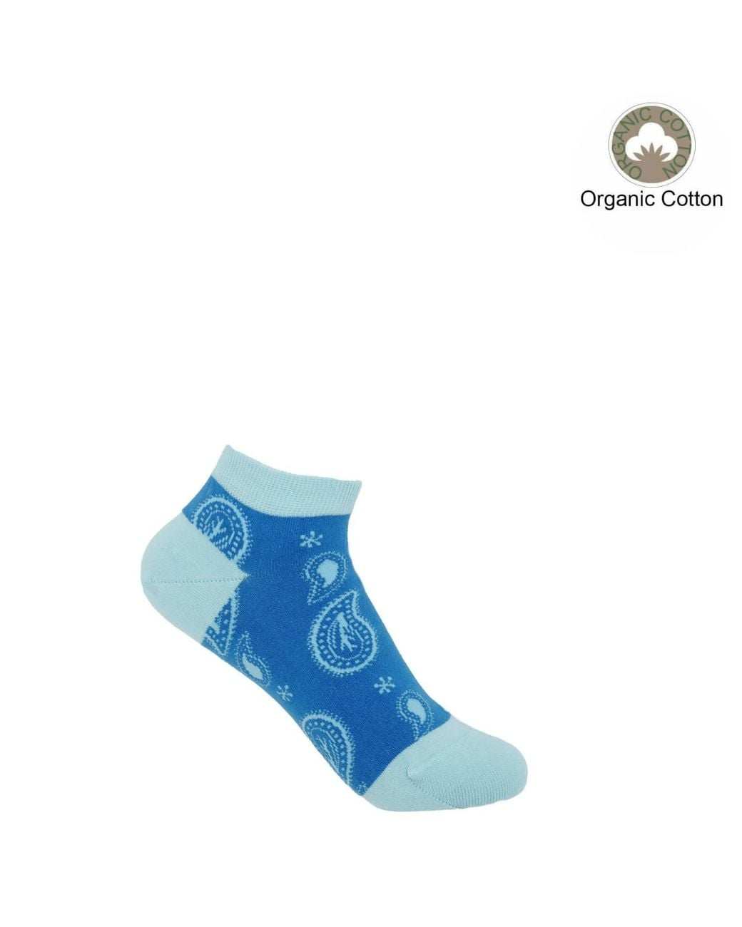 Peper Harow - Made in England Blue Paisley Luxury Crew & Trainer Socks Bundle