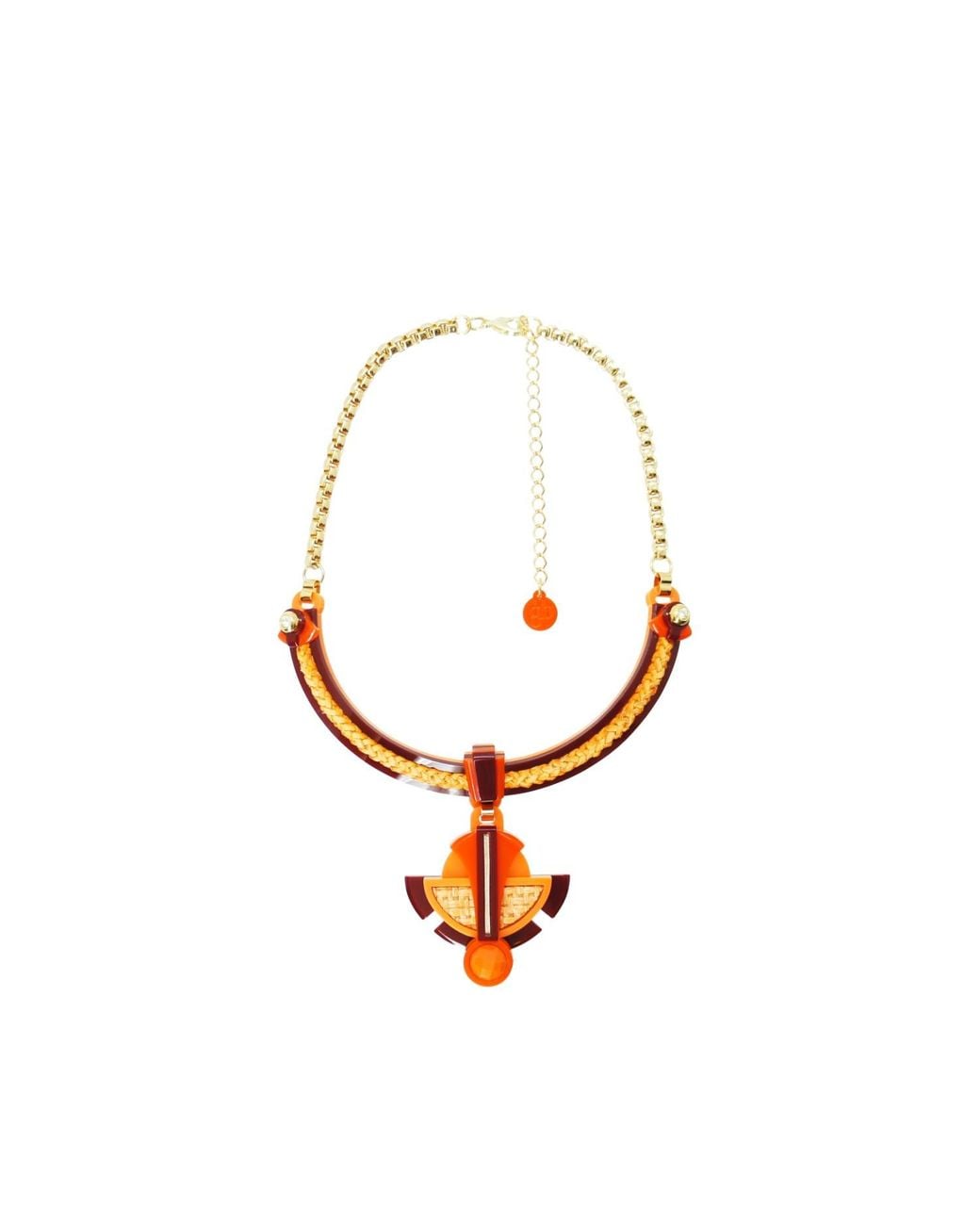 Gissa Bicalho Multicolor Acrylic Handmade Necklace Buriti