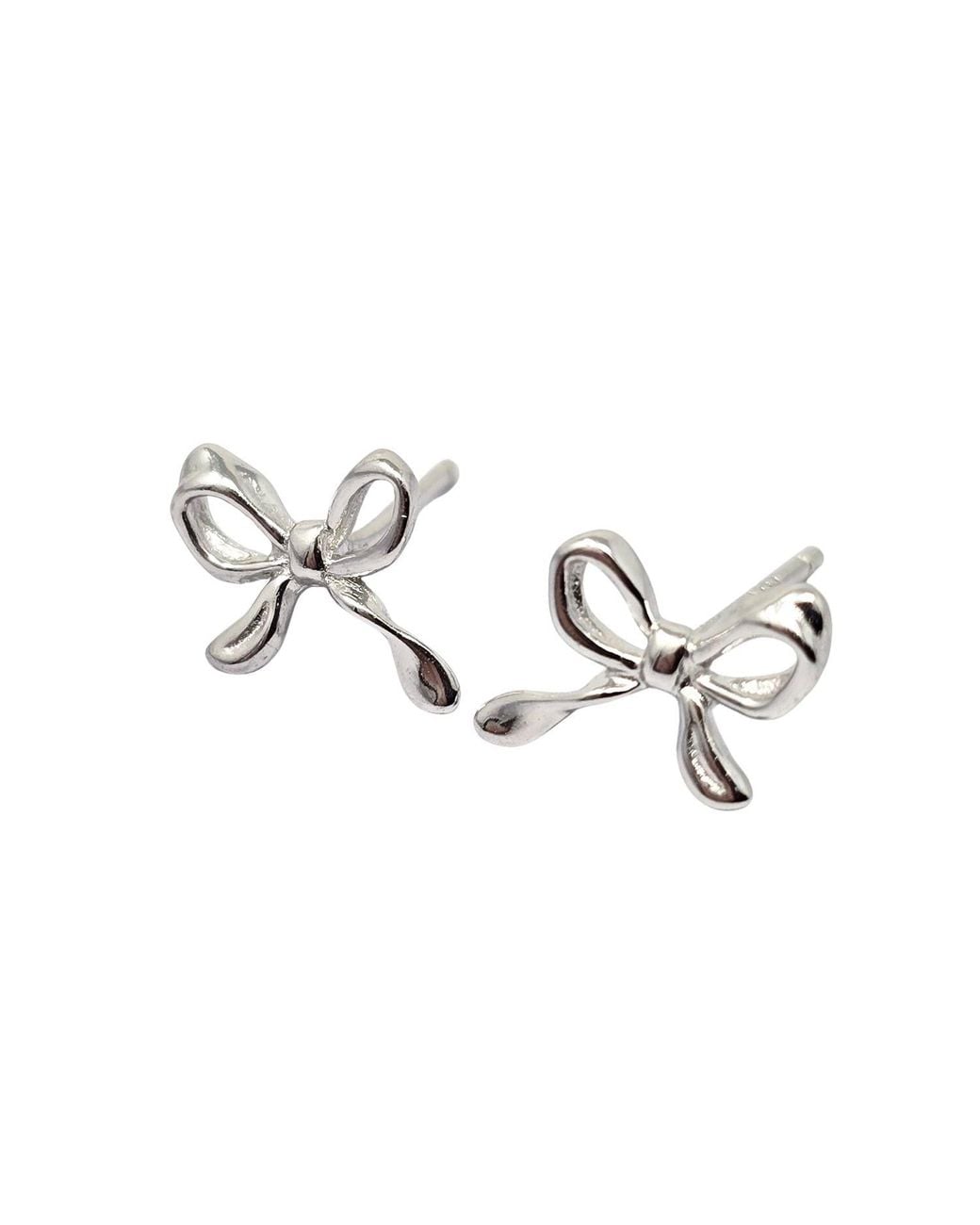 Sophelia Metallic Cute Bow Tie Bowknot Everyday Stud Earrings