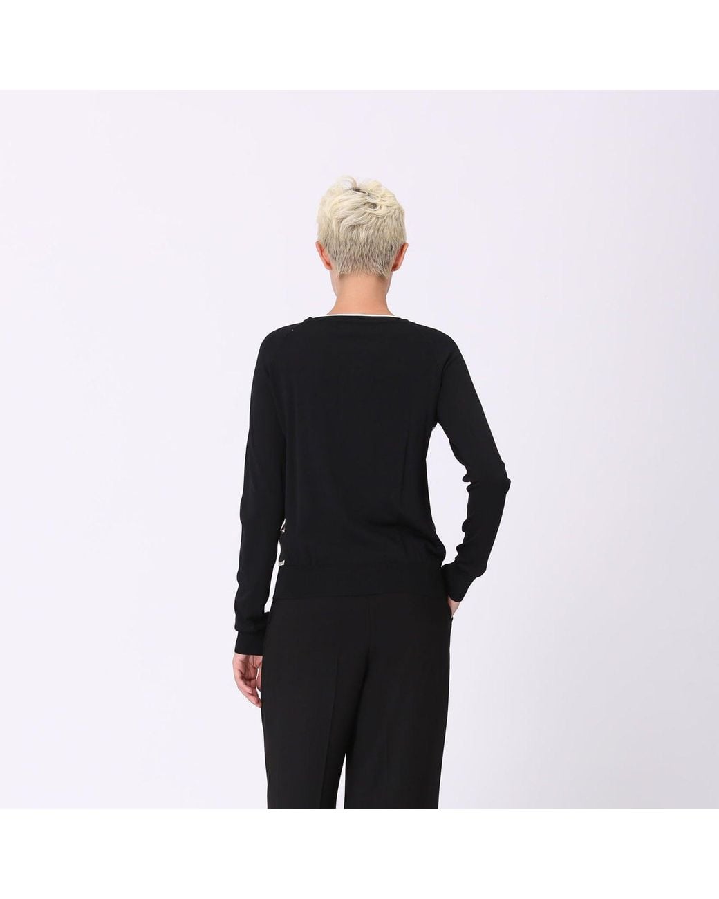 Smart and Joy Black Cardigan Printed