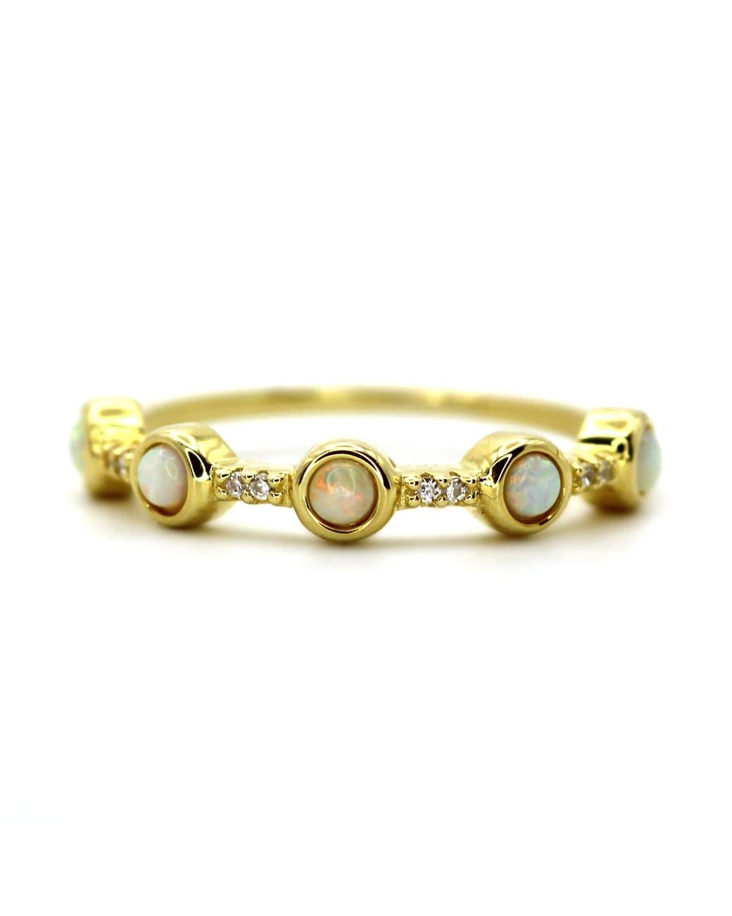 VicStoneNYC Fine Jewelry Metallic Luna Opal Diamond Ring