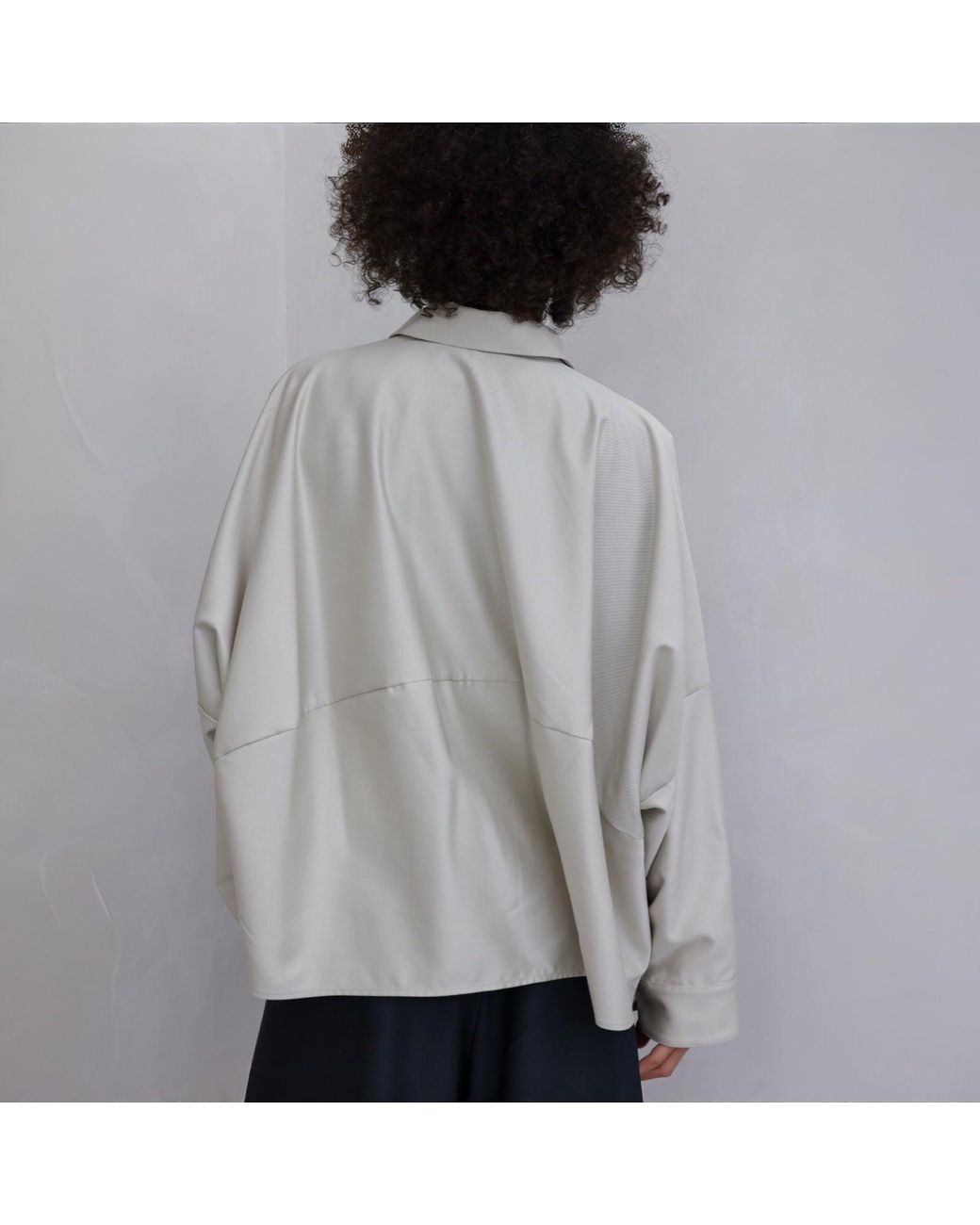 London Atelier Byproduct Gray Neutrals Bias Lantern Oversize Shirt
