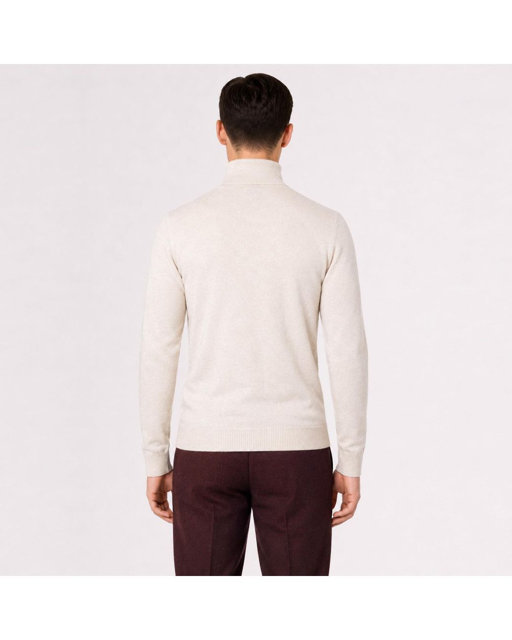 SEREN LONDON White Neutrals Half Zip Wool Jumper for men