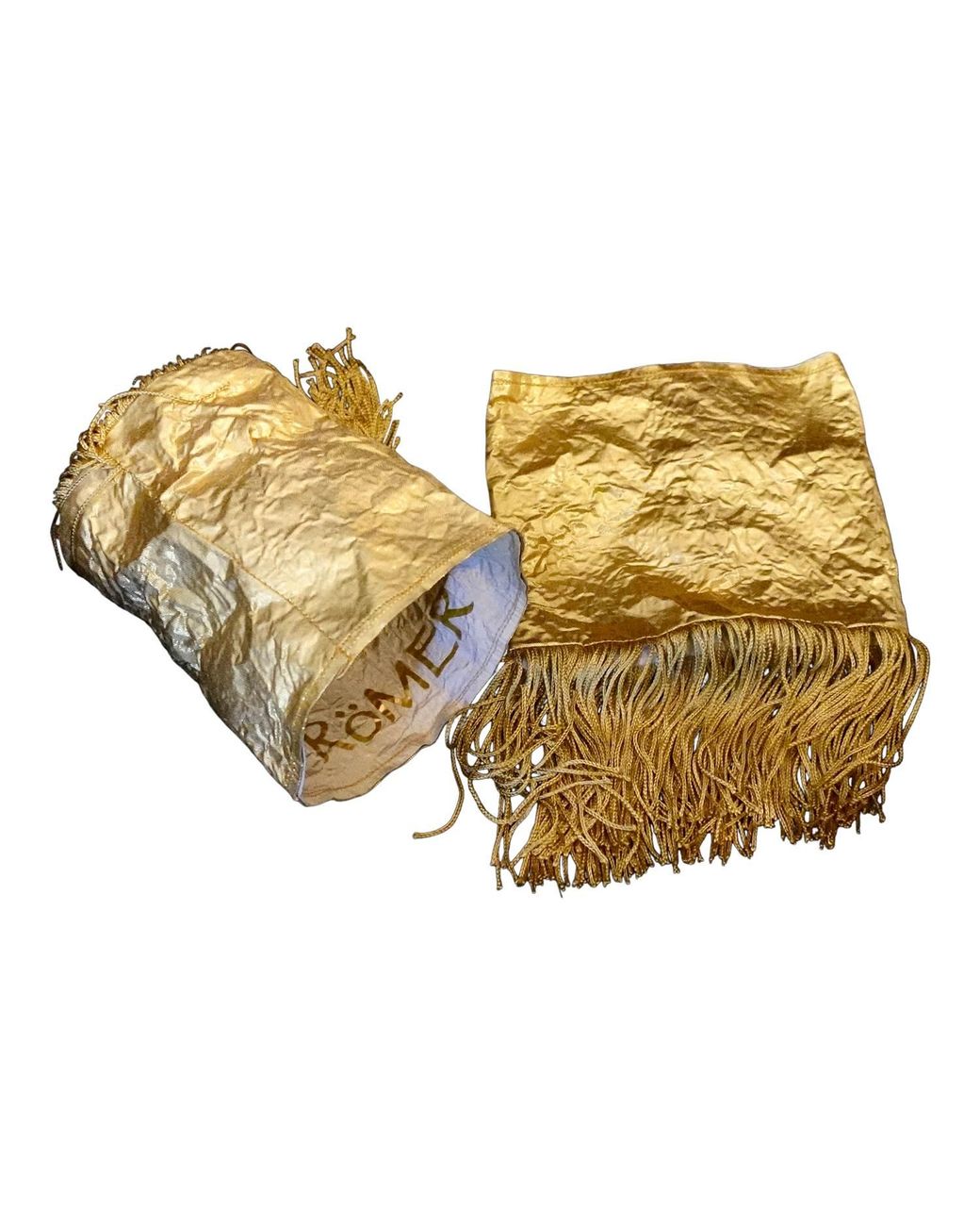 Romer Millinery Metallic Morphy Moldable Silk Cuff & Fringe Set Of Two