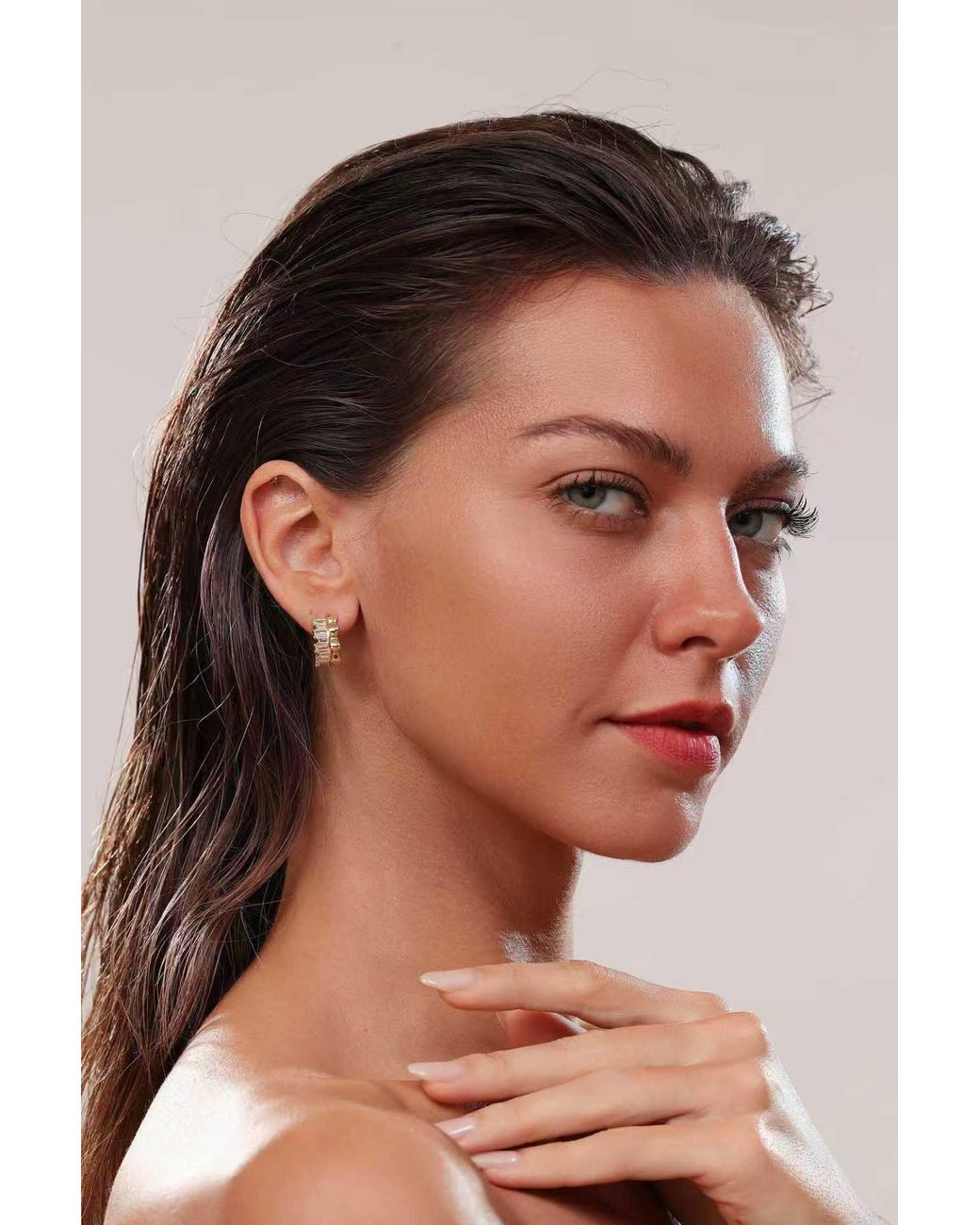 Lioness by Tf Metallic Aurea Loop Earrings Vermeil