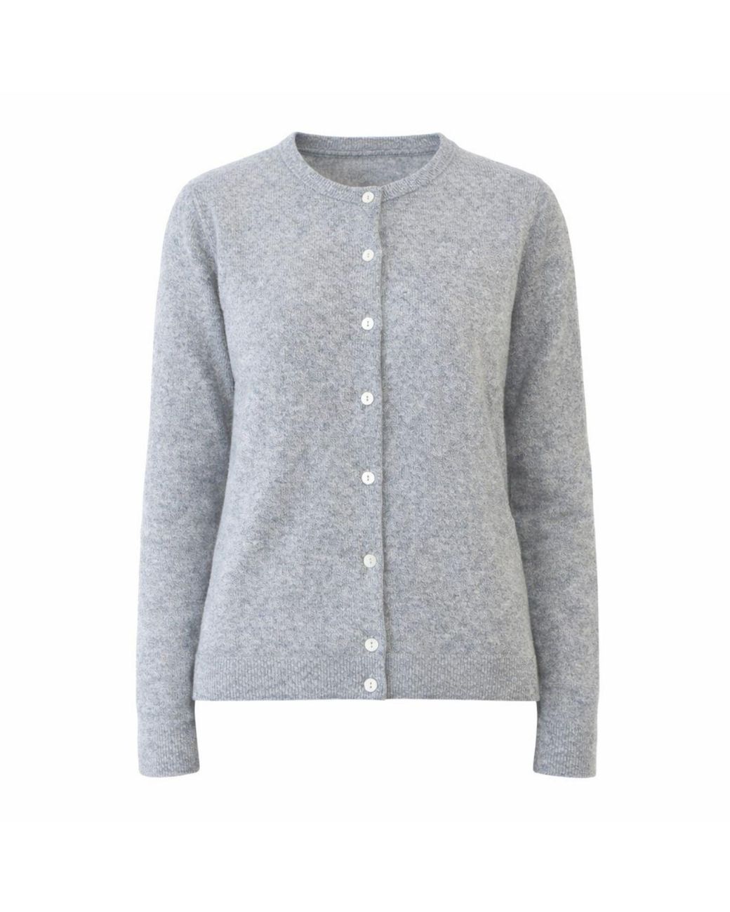 Nuvv Collection Blue Fine Knit Cardigan With Buttons Wool & Cashmere Blend Italian Yarn