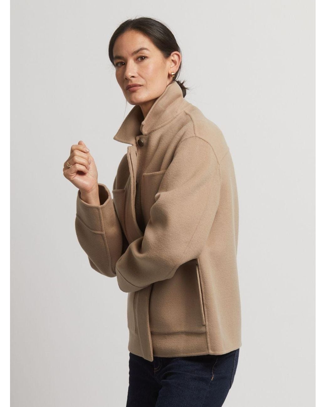Guards London Brown Neutrals Joanna Wool Cashmere Short Jacket