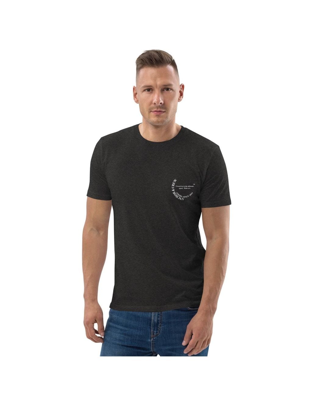 Anchor and Crew Black Heather Art & Momentum Creative Standard Organic Cotton T-Shirt for men