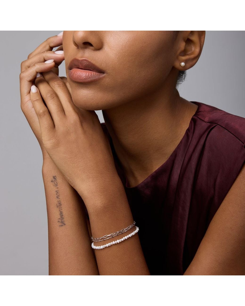 Vanhi White Celia Micro Freshwater Pearl Bracelet