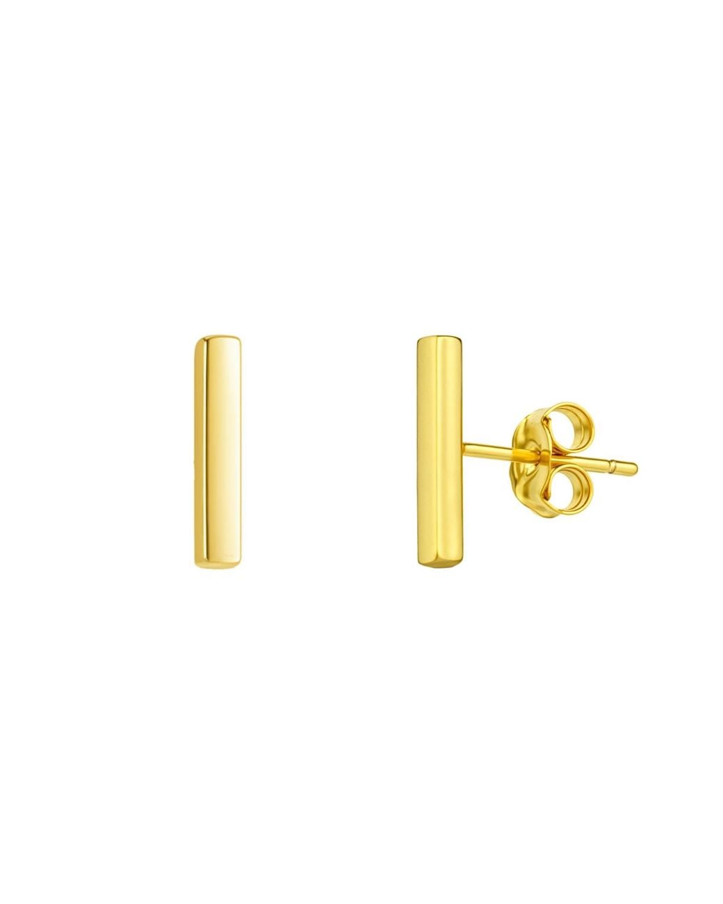 Spero London Metallic Bar Stud Plain Earring Sterling