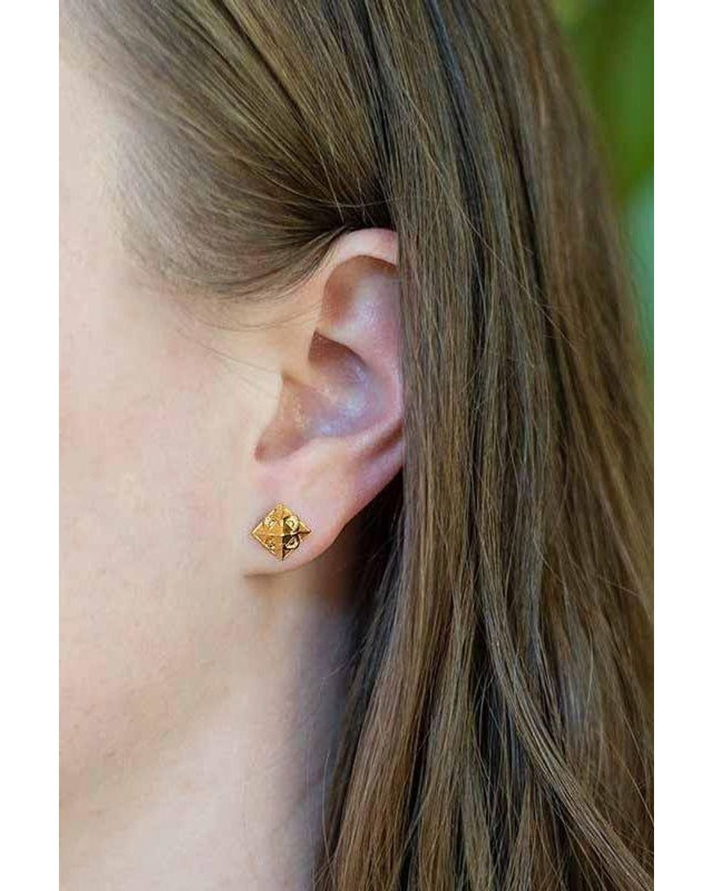 Astor & Orion Metallic Luxe Pyramid Studs On Sterling