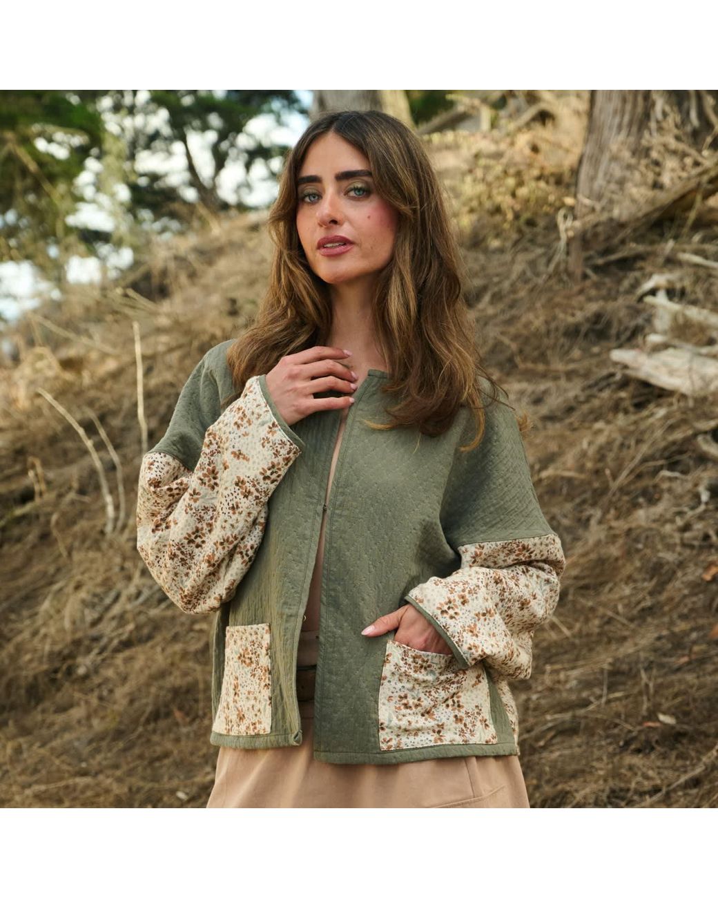 Italia A Collection Green The Joni Crew Jacket