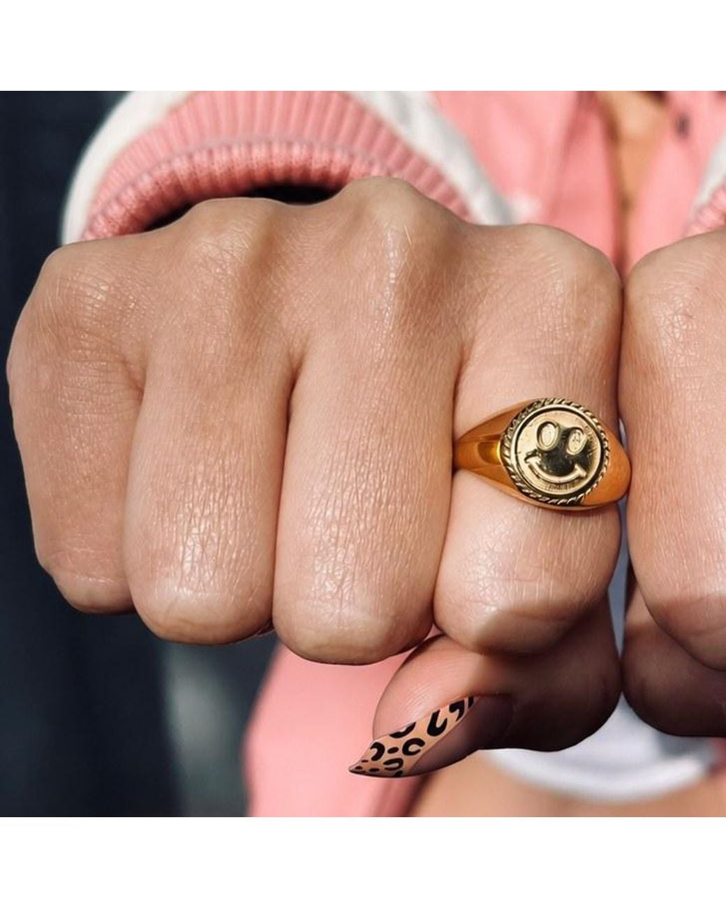Hoops + Chains LDN Yellow Smiley Ring