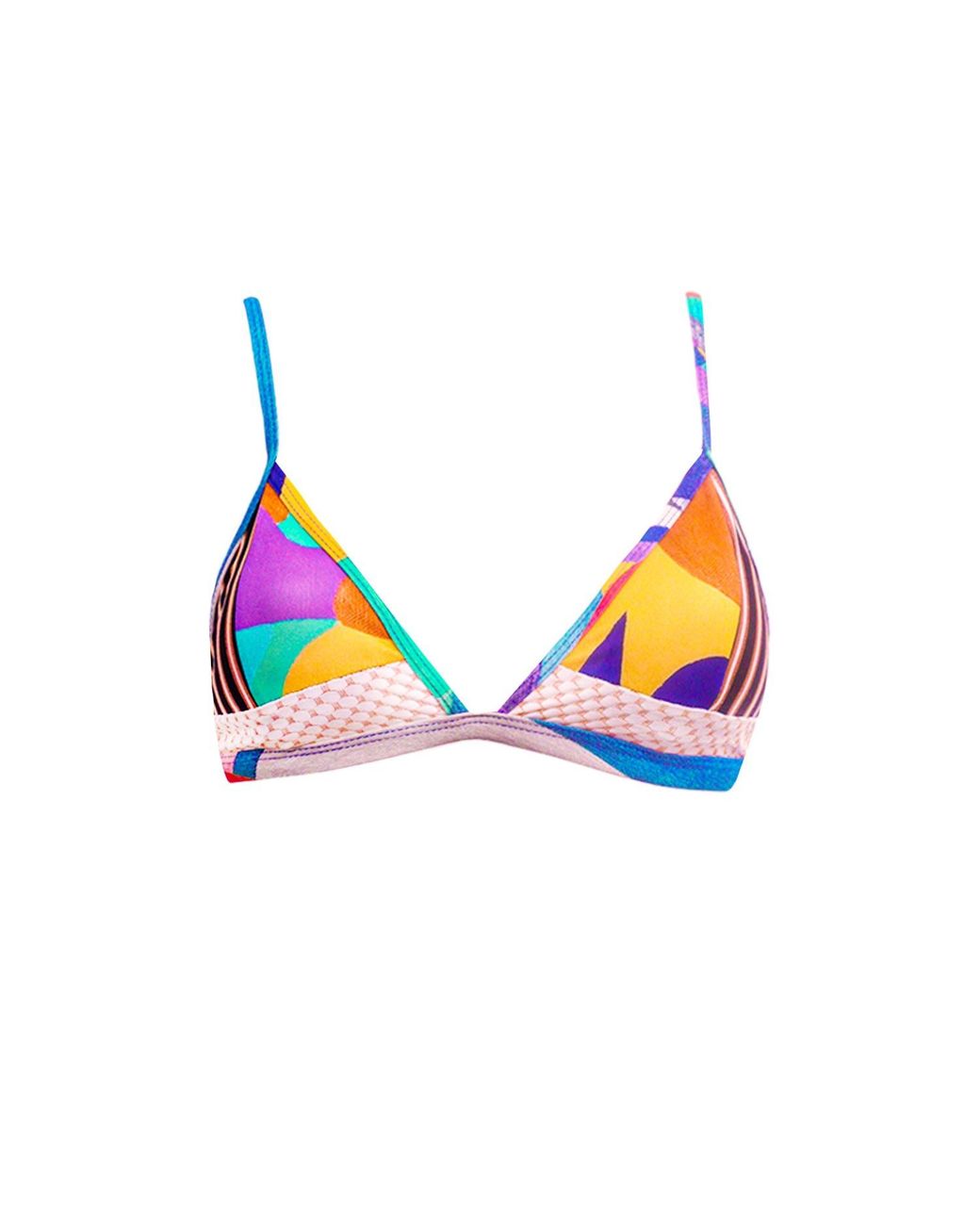 Aulala Paris Blue Aulala X Risbo Artistic Triangle Bikini Top Utopia