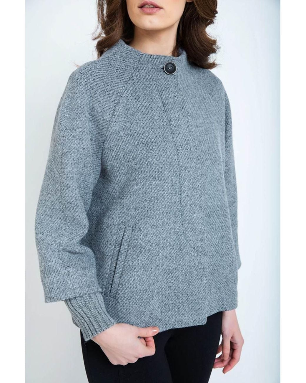 Conquista Gray Button Detail Jacket With Elasticated Cuffs