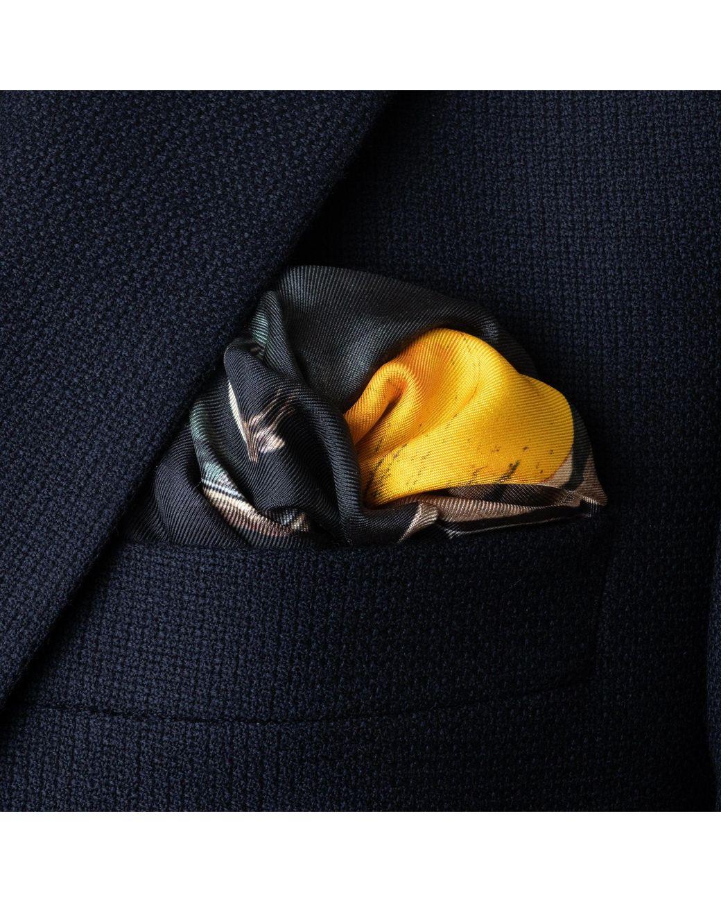 Otway & Orford Multicolor 'Muscle Car' Silk Pocket Square for men