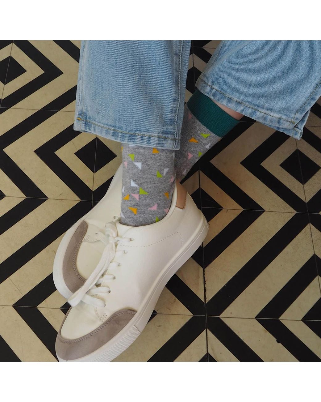 Peper Harow - Made in England Green Trilateral Socks –