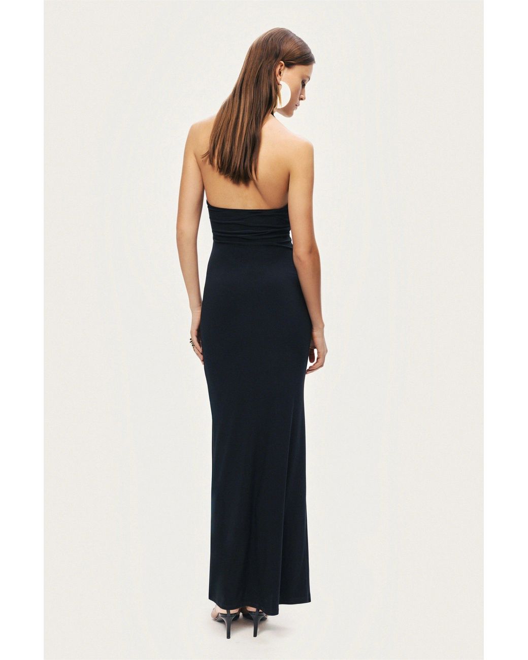 Nocturne Black Halter Neck Cut-Out Maxi Dress