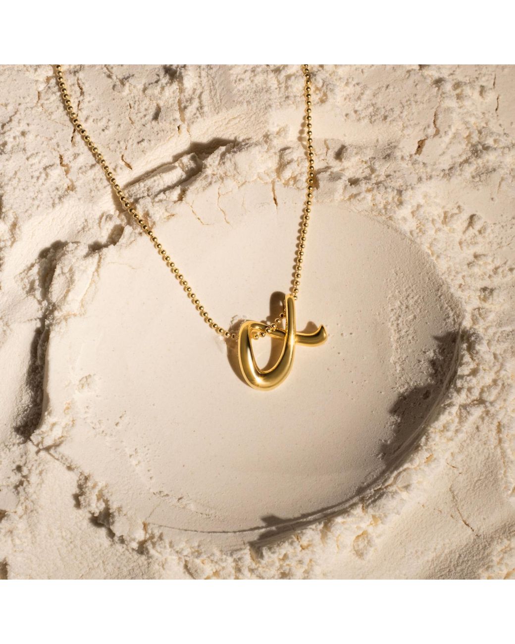 Bold Manifest Designs Metallic Sculptural Pendant Necklace X Alpha