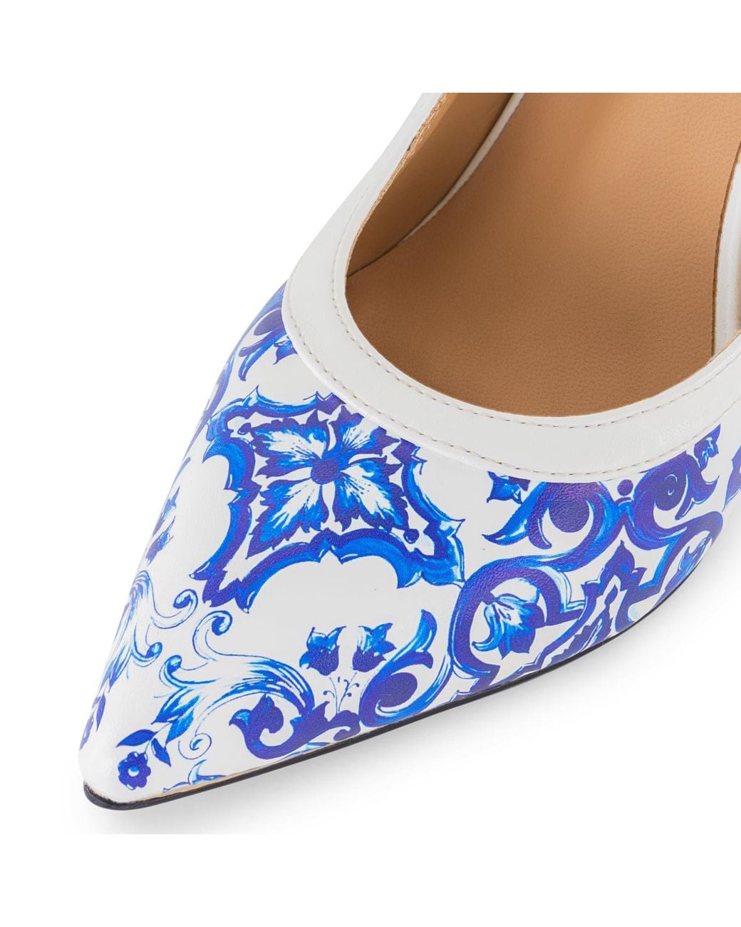Subashini Heels Blue Luna Velluto Porcelain Slingback Stiletto
