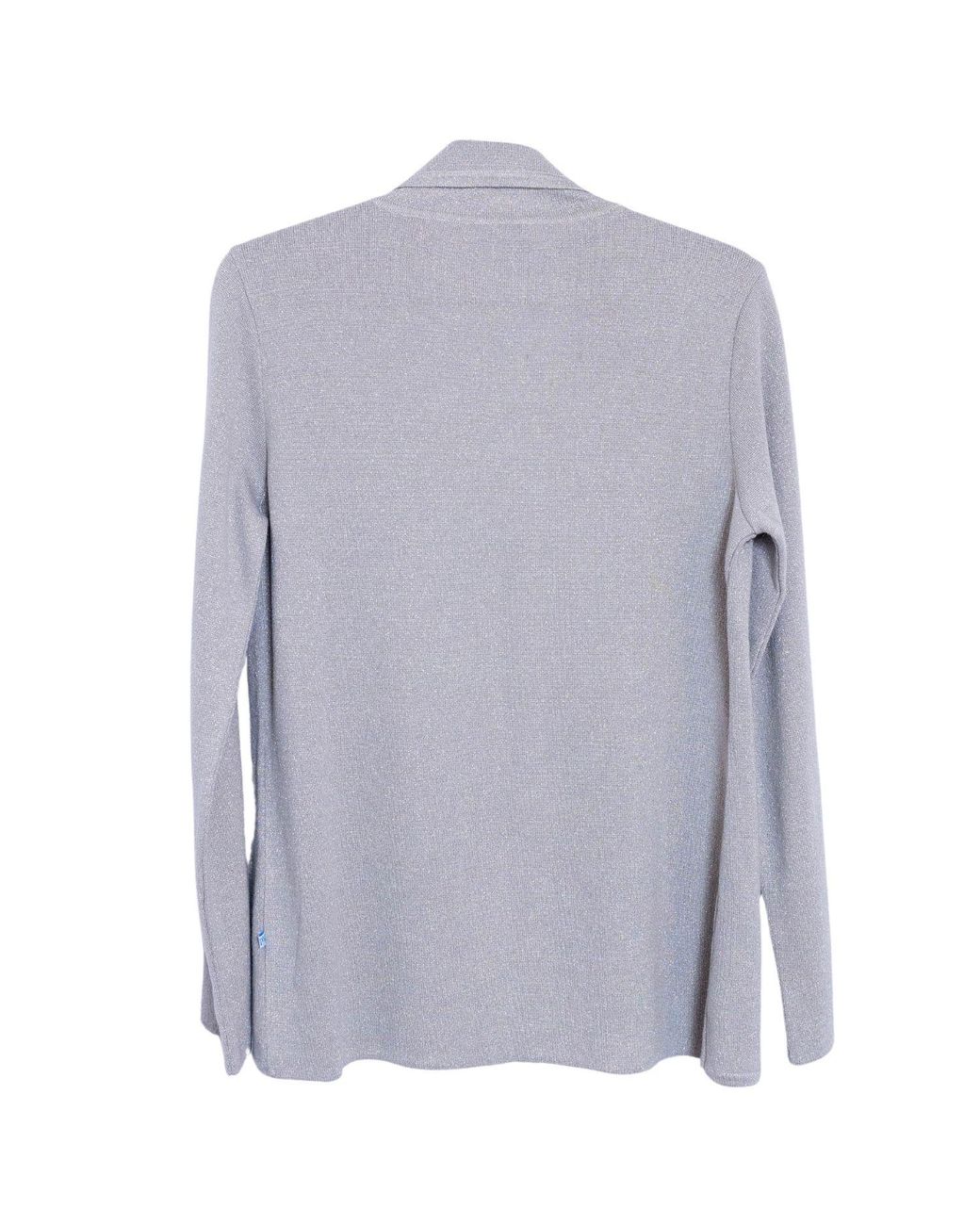 Perlavera Blue Alle Lurex Long Sleeve Blazer