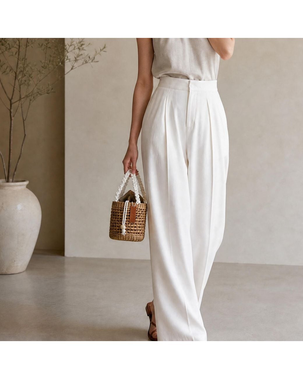 Silk and Bears Metallic Neutrals Lotus Mini Bucket Bag – Handwoven Water Hyacinth