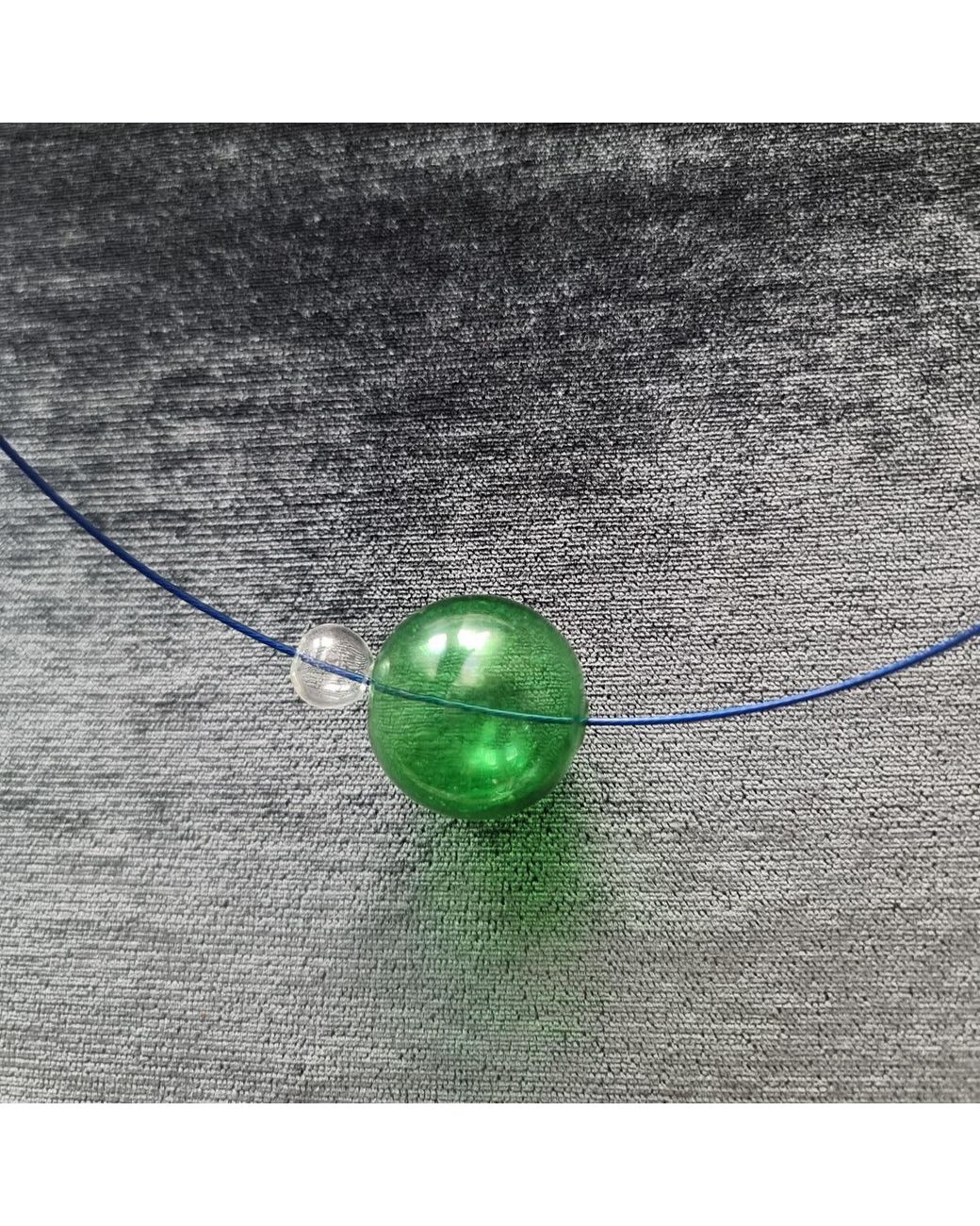 Laura Daili Green Circle – Blown Glass Bubbles Necklace