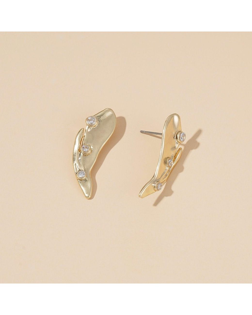 Rare Matters Jewelry Metallic Angel Wings Stud Earrings