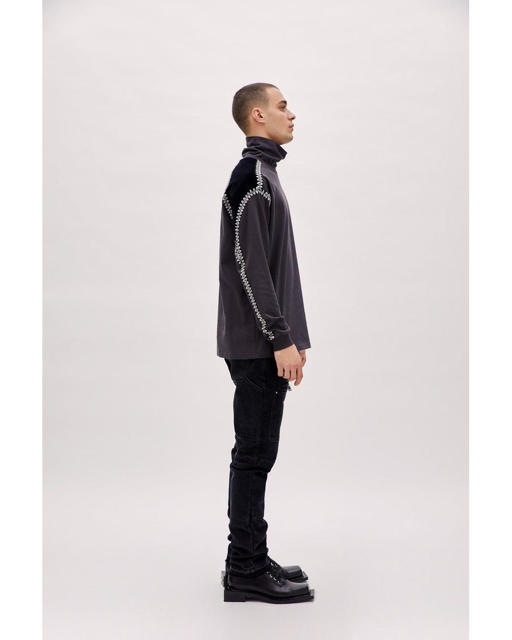 Pcfg Black High Neck Tee for men