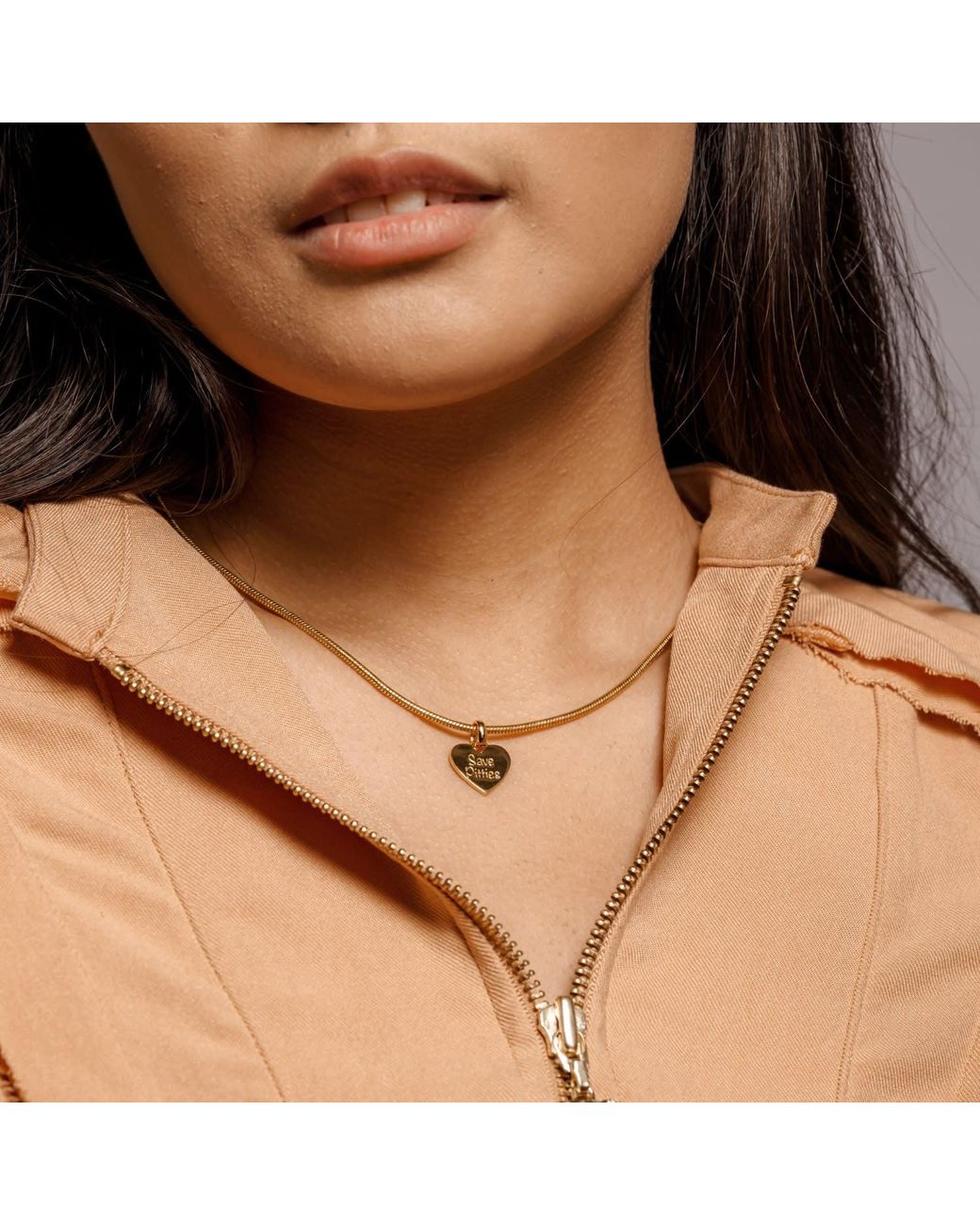 Cloud Haven Metallic Gentle Soul Heart Tag Necklace