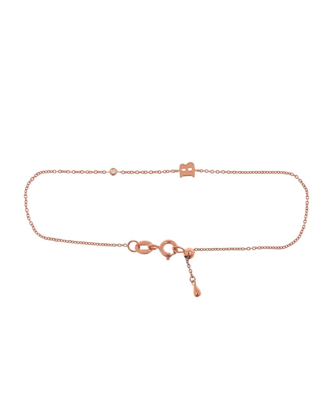 Genevieve Collection Metallic 18K Initial Diamond Bracelet