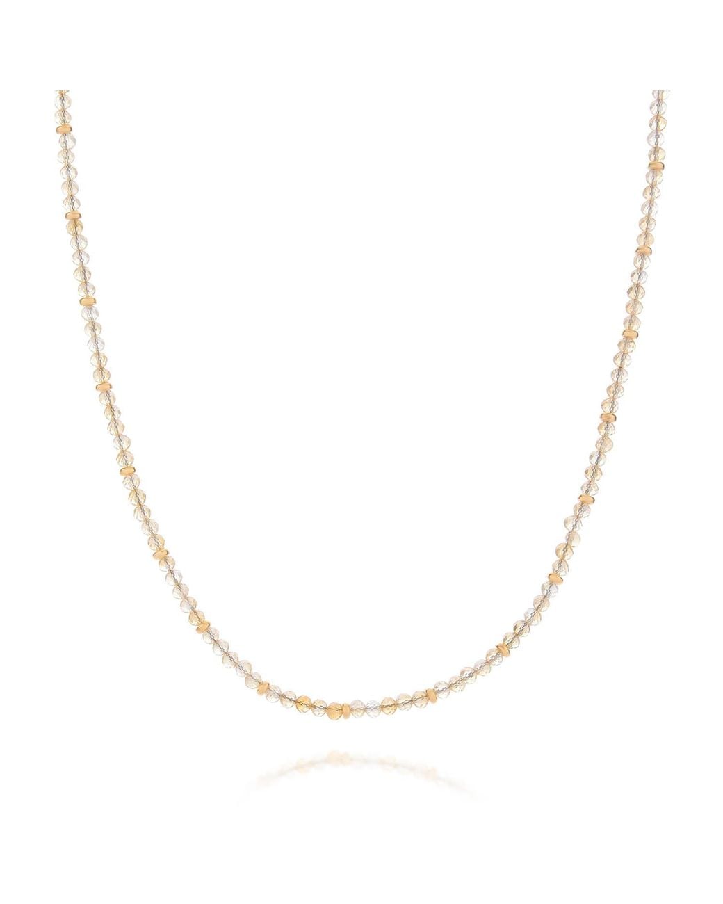 Nellou Jewellery Metallic Citrine November Birthstone Orbit Necklace