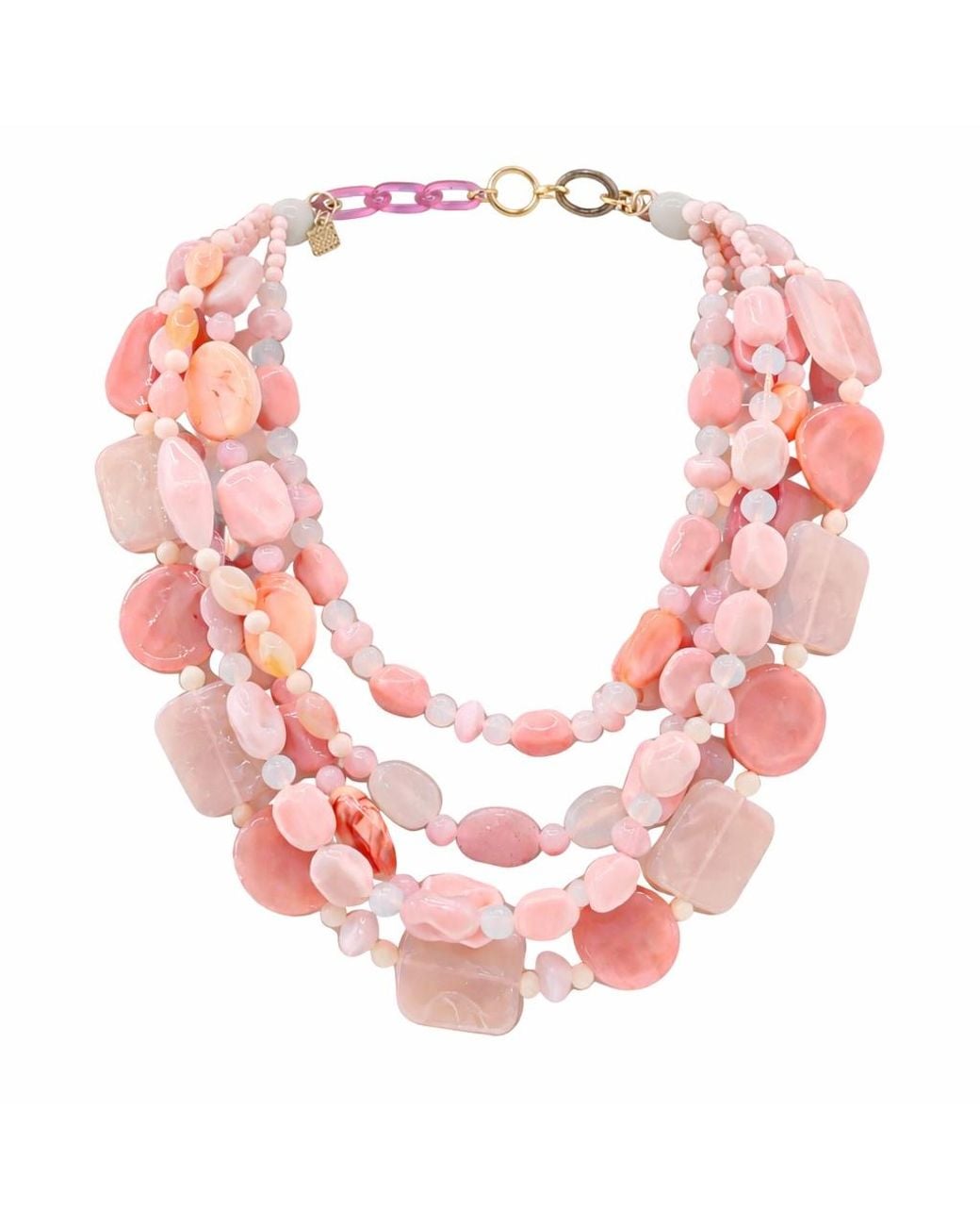 Michael Nash Jewelry Pink Otilia Multi Strand Shades Of Resin Beads