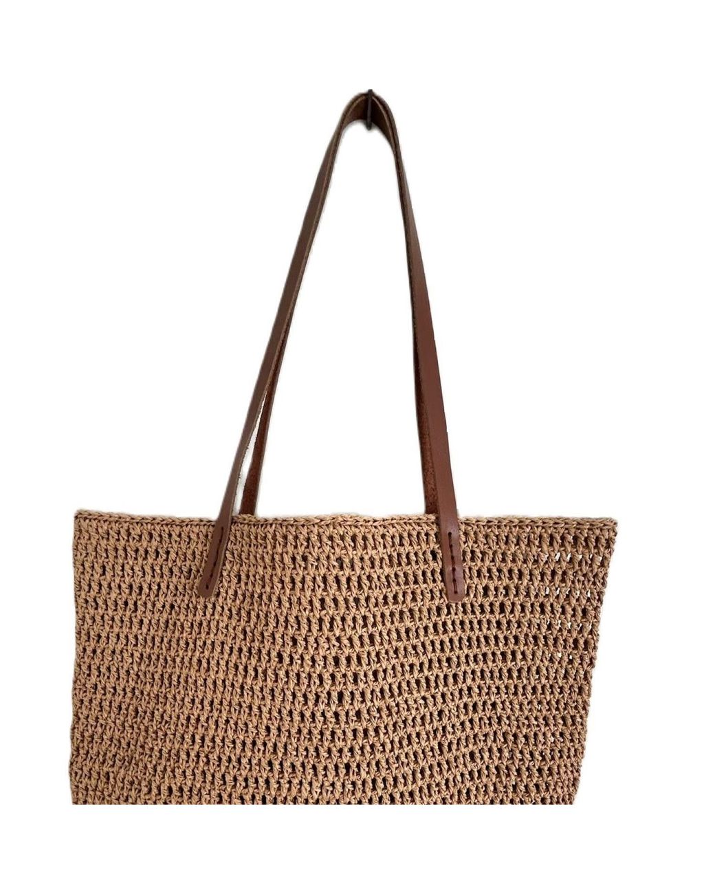 Springmoonatelier Brown Neutrals Raffia Mesh Bags Cream
