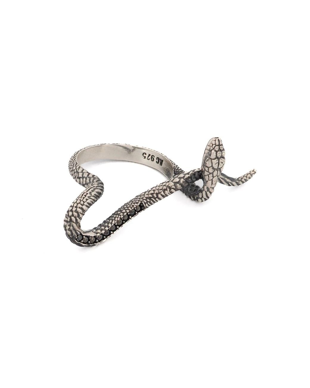 Ebru Jewelry Metallic Mythology Snake Sterling & Diamond Design Ring