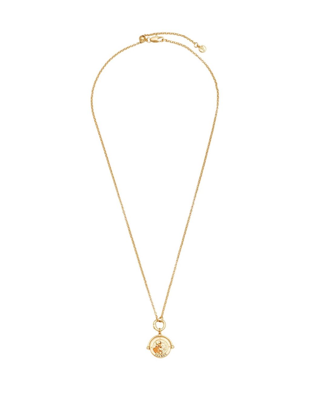 Fable England Metallic Taurus Zodiac Spinner Necklace