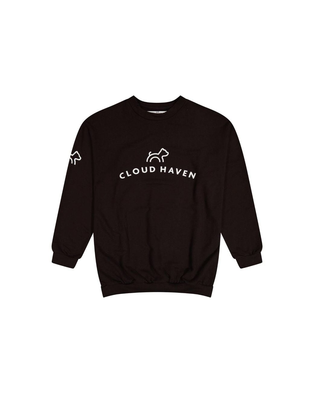 Cloud Haven Black Neutrals Boyfriend Logo Sweatshirt Espresso