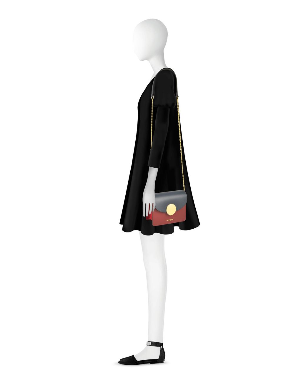 Le Parmentier Blue New Ondina Mini Color Block Shoulder Bag