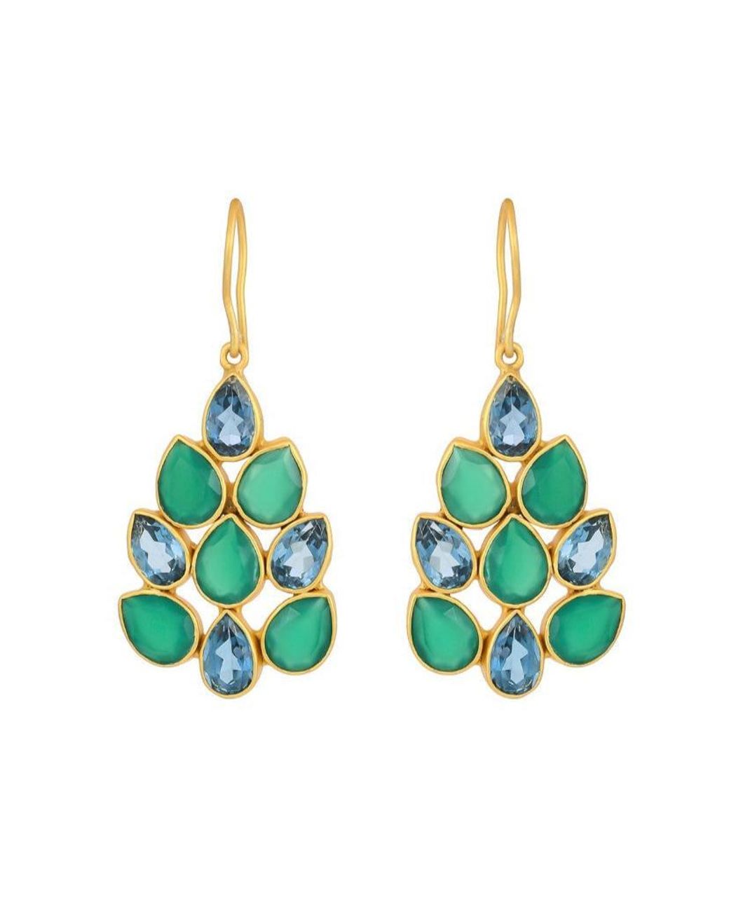 Opium Jewels Green Peacock Tail Drops