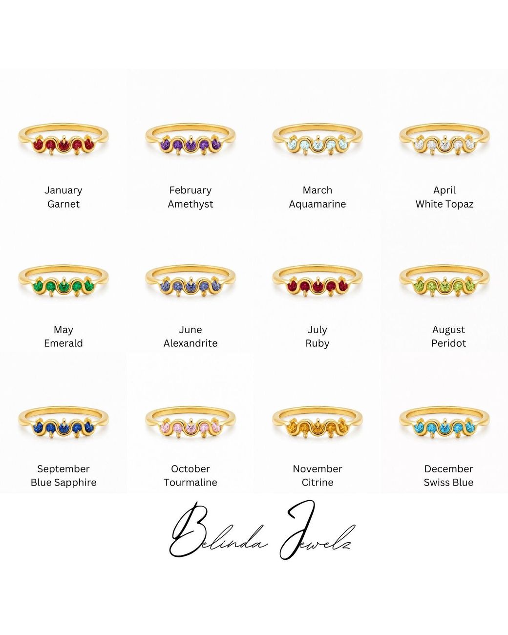 Belinda Jewelz Yellow Peridot Wavy Multi