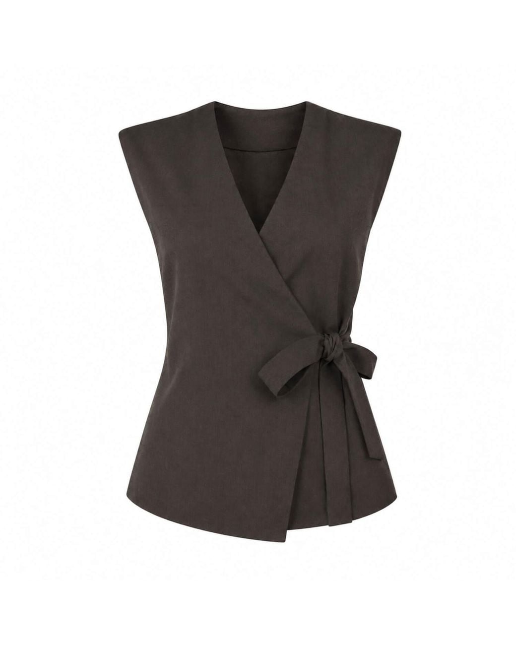Elamins Brown Wrap Vest Shirt