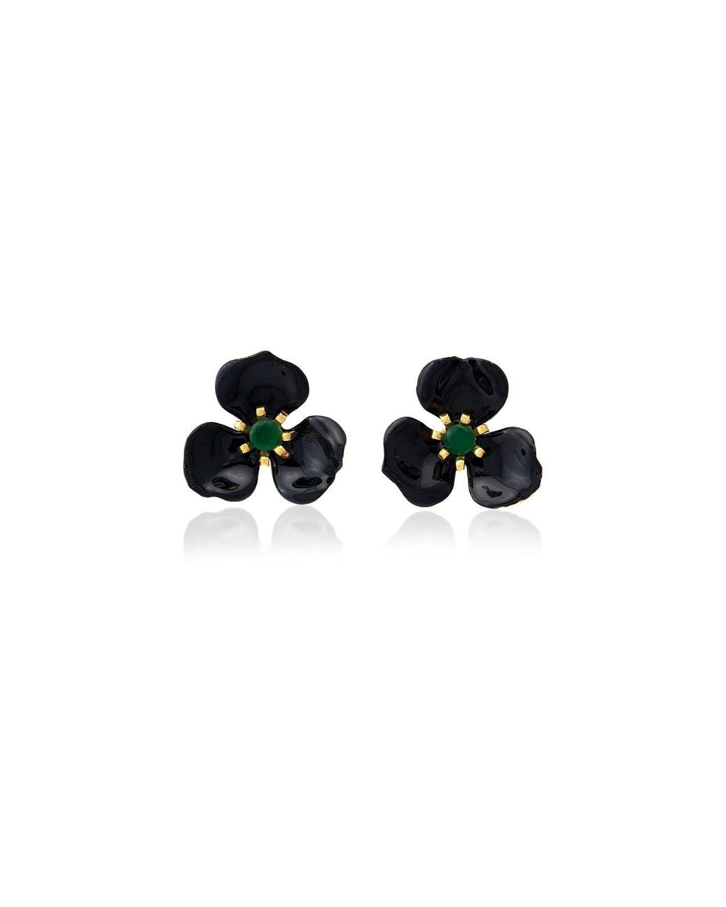 Milou Jewelry Black Petal Flower Earrings