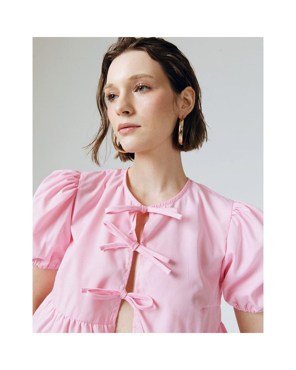 Ats the Label Pink Flair Ribbon Crop Top