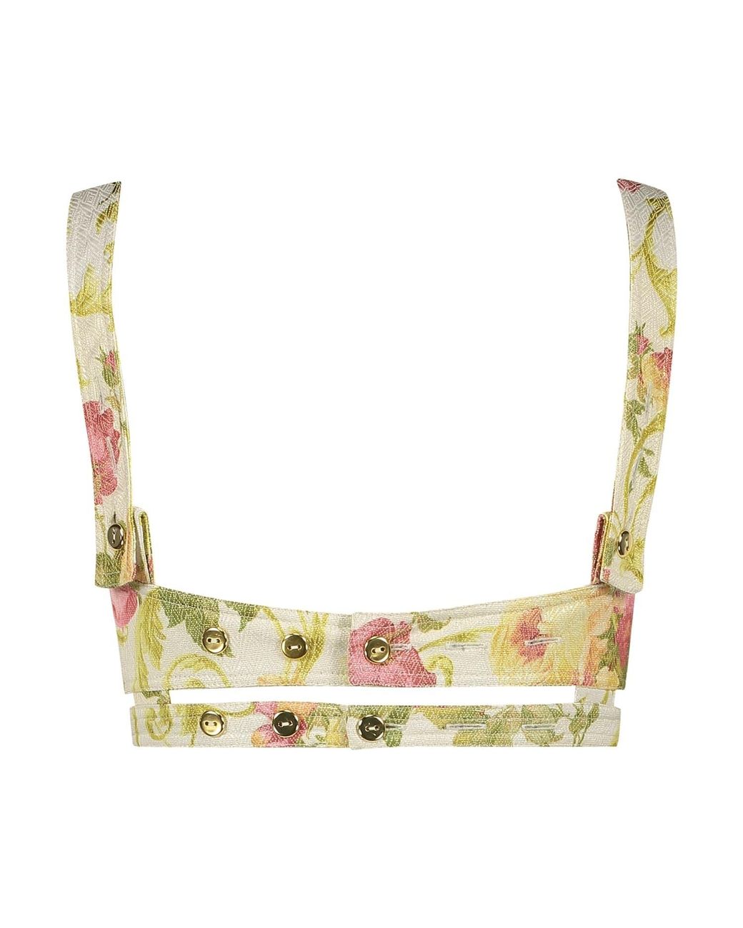 Monique Singh Yellow Iconic Romantic Indo Western Floral Jacquard Top