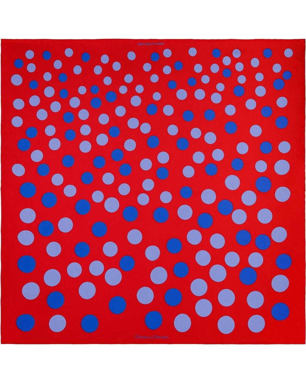 Otway & Orford Red 'Planetarium' Polka Dot Silk Pocket Square for men