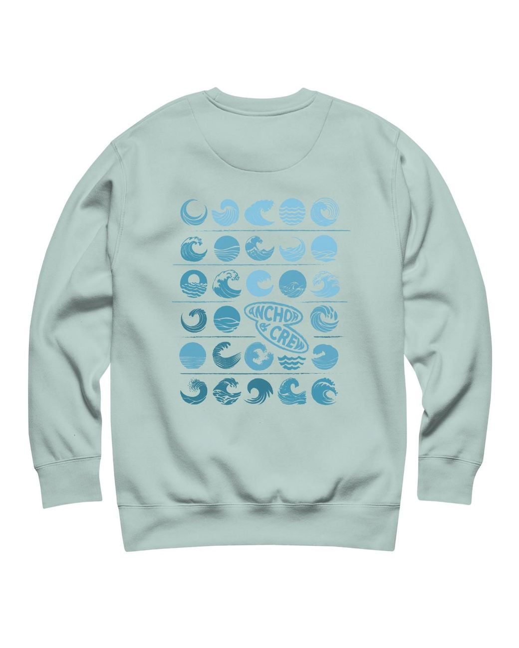 Anchor and Crew Blue Ice Surf N Waves Passenger Organic Cotton Sweatshirt
