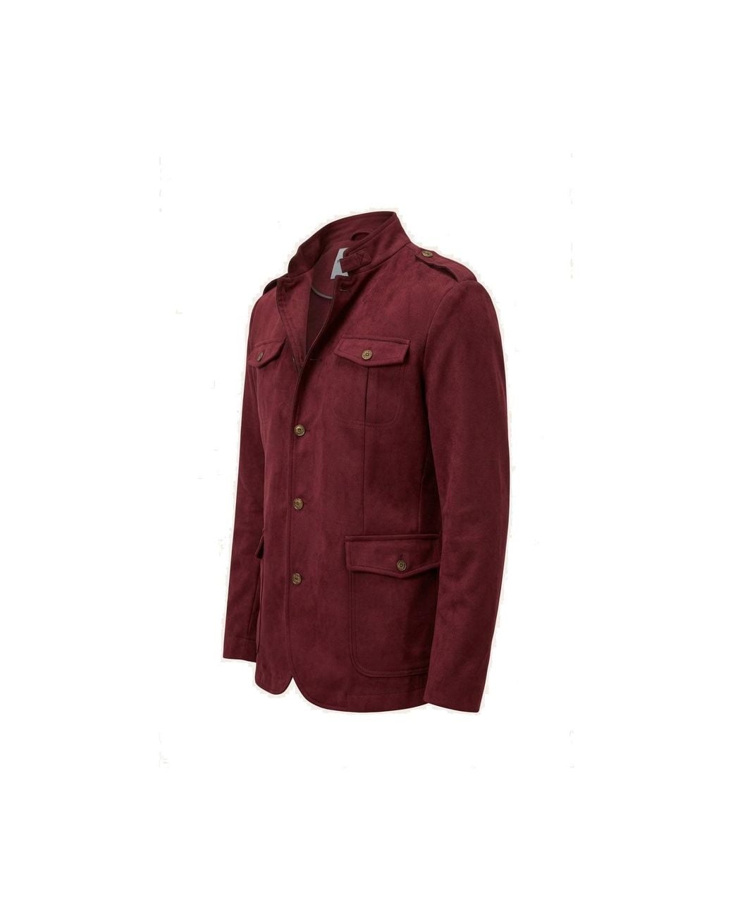 Ron Tomson Red Microsuede Lightweight Safari Jacket for men