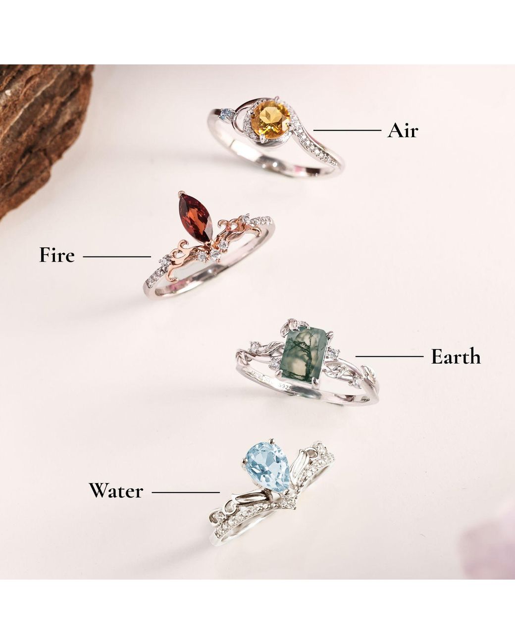 Azura Jewelry New York White Ring Of Air Vermeil